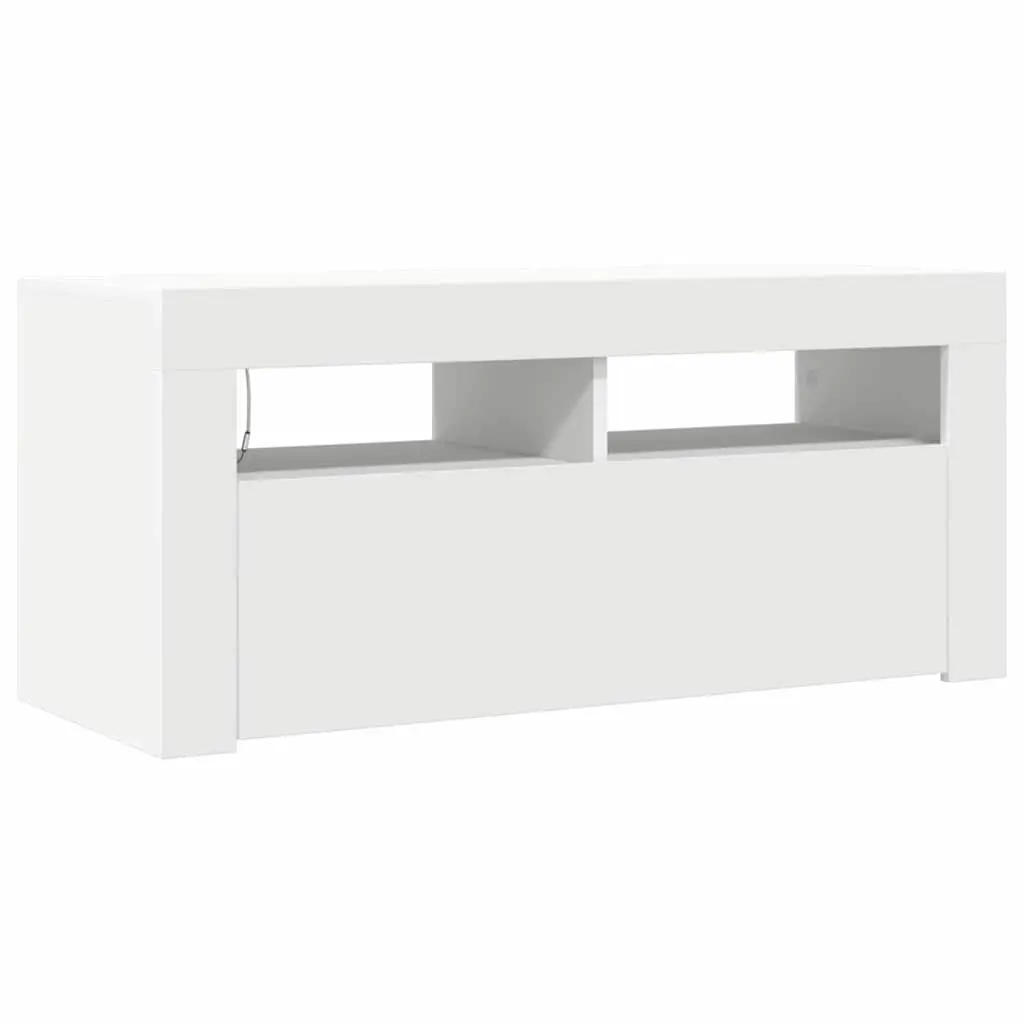 White TV Cabinet with LED Lighting