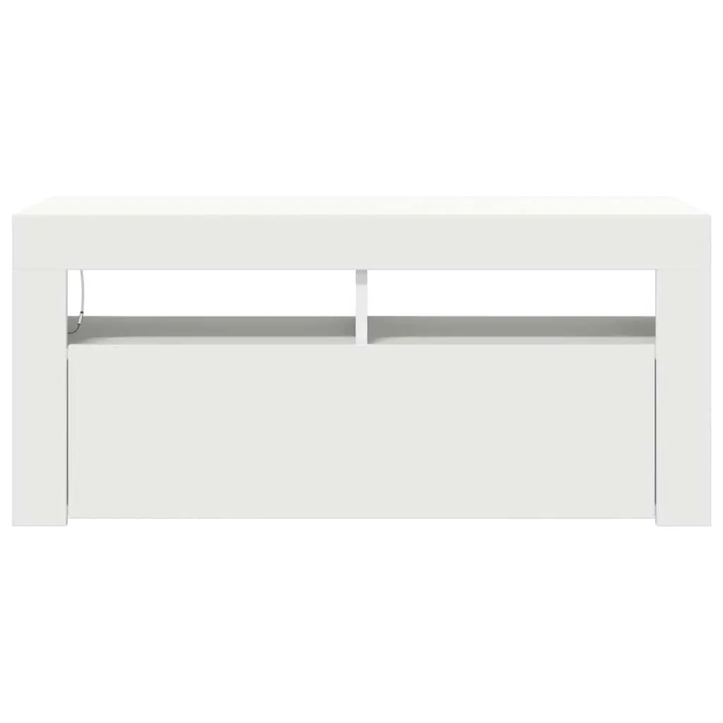 White TV Cabinet with LED Lighting