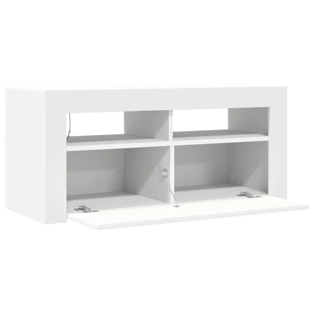 White TV Cabinet with LED Lighting