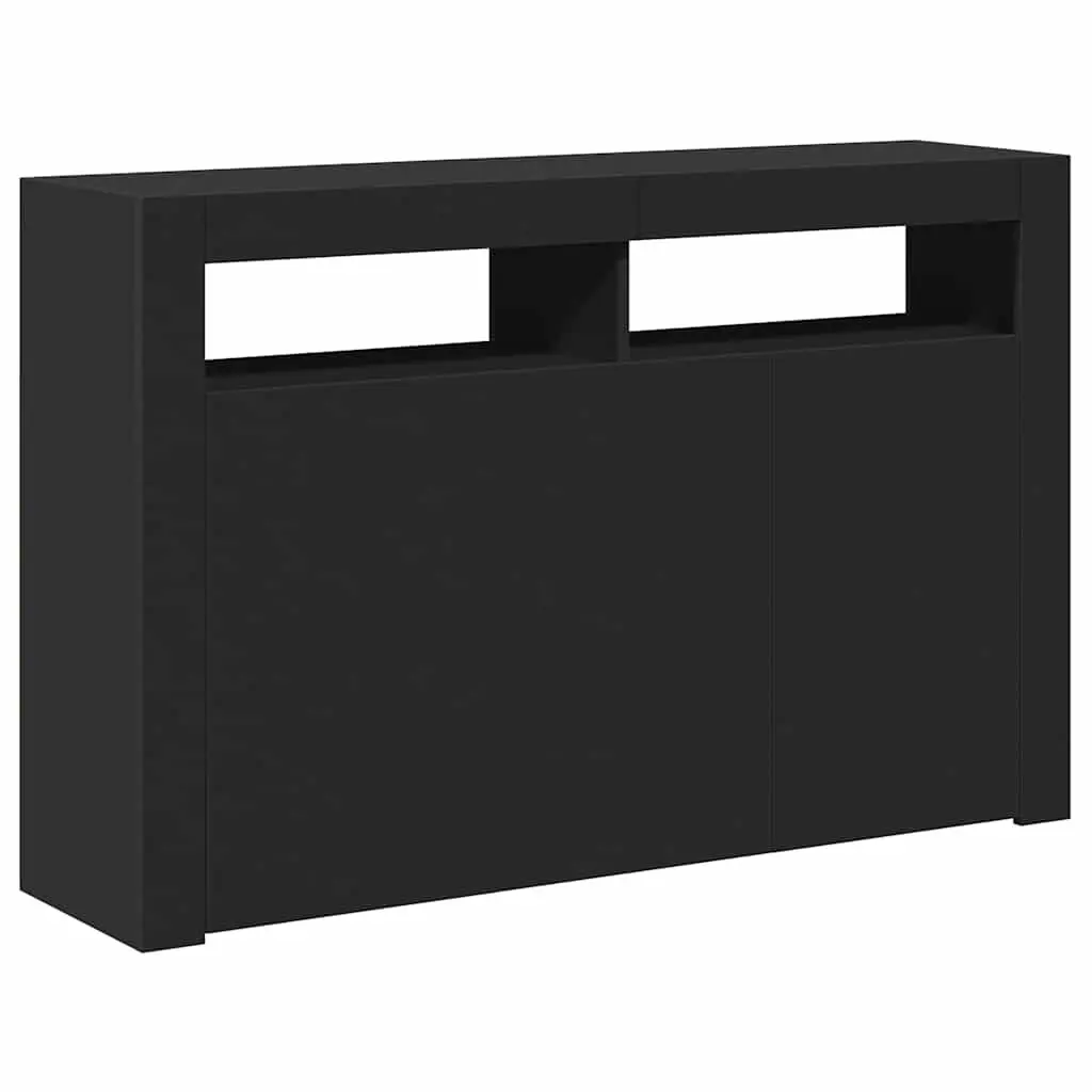 Storage Sideboard with RGB LED Lights in Black 115.5x30x75 cm