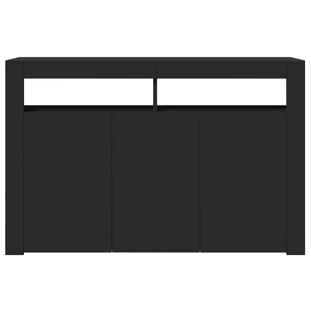 Storage Sideboard with RGB LED Lights in Black 115.5x30x75 cm