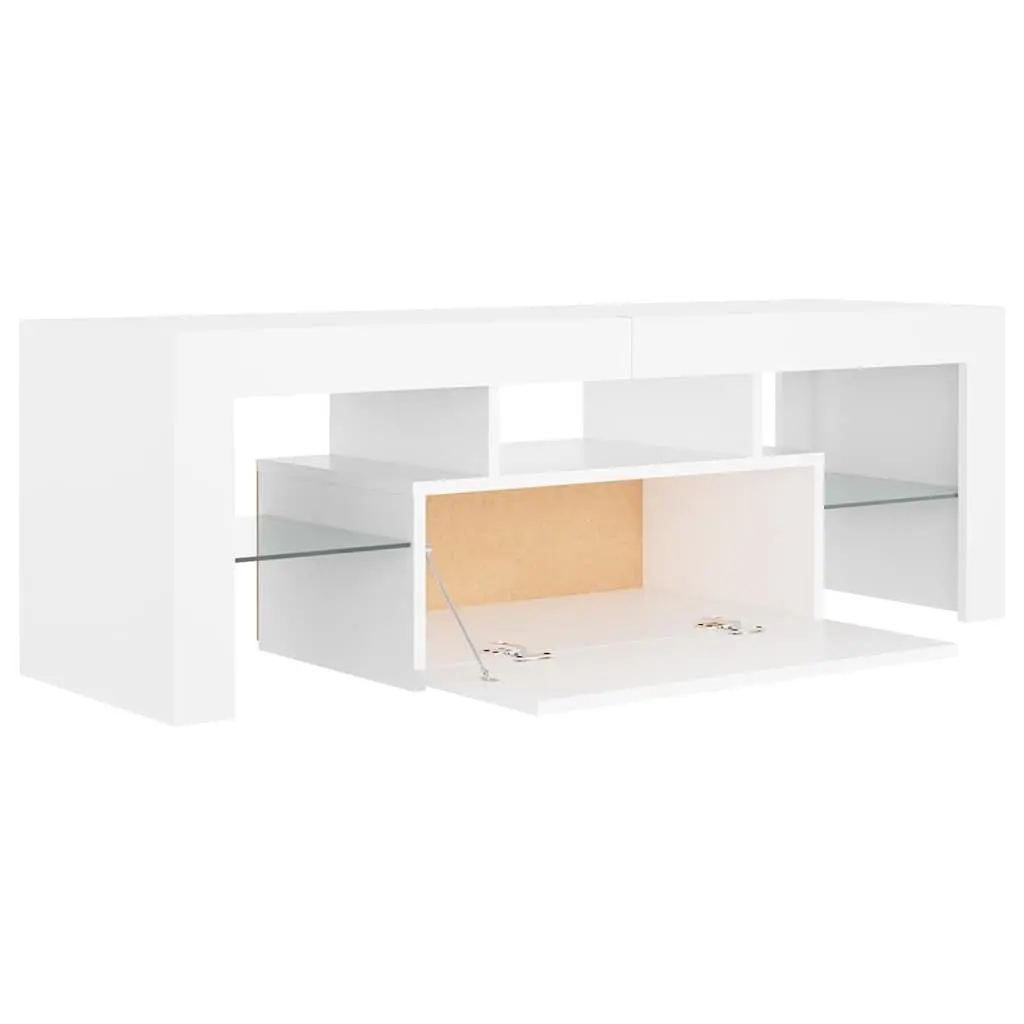 White TV Cabinet with RGB LED Lighting