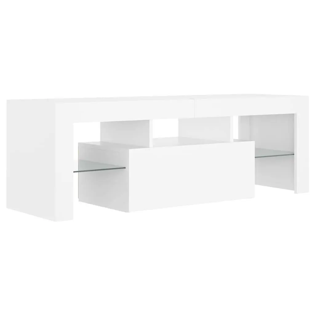 White TV Cabinet with RGB LED Lighting