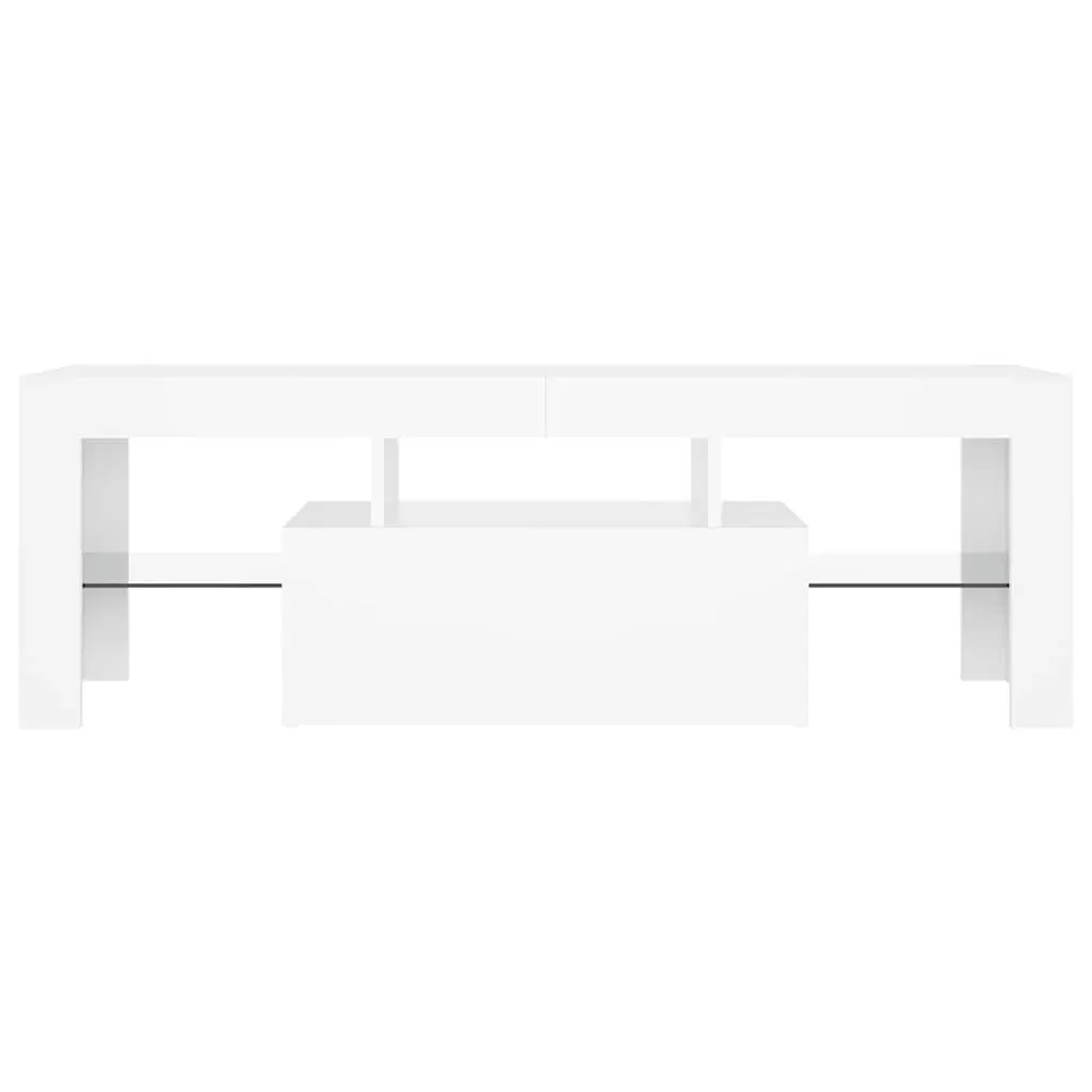 White TV Cabinet with RGB LED Lighting