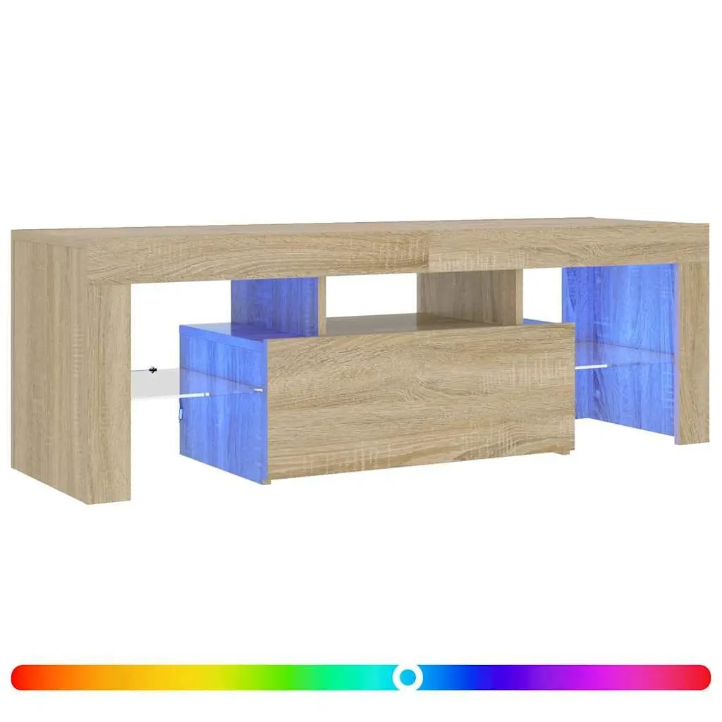 TV Cabinet Sonoma Oak 120x35x40cm Engineered Wood with RGB LED Lights