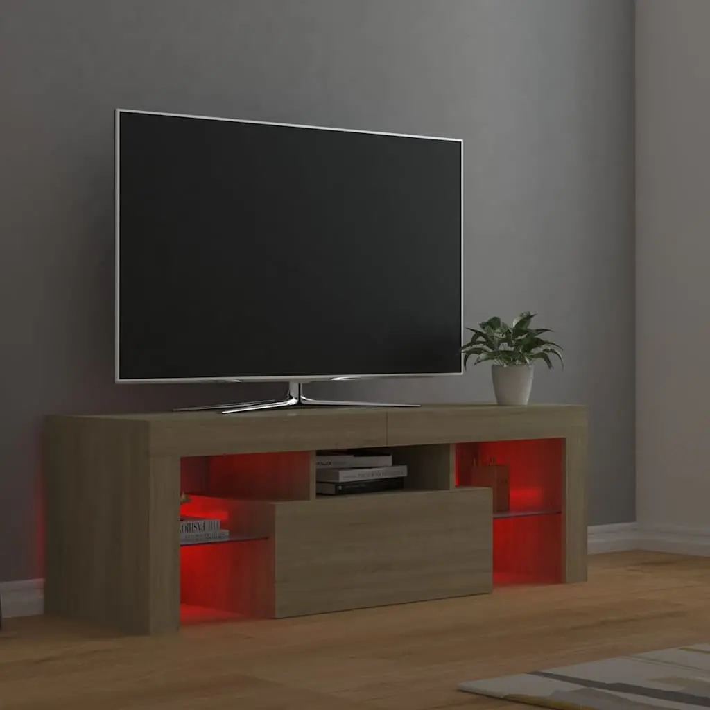 TV Cabinet Sonoma Oak 120x35x40cm Engineered Wood with RGB LED Lights
