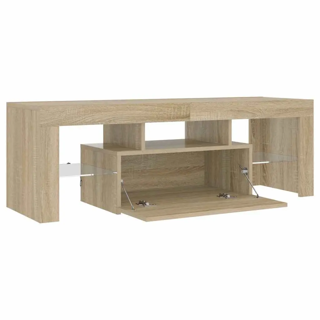 TV Cabinet Sonoma Oak 120x35x40cm Engineered Wood with RGB LED Lights