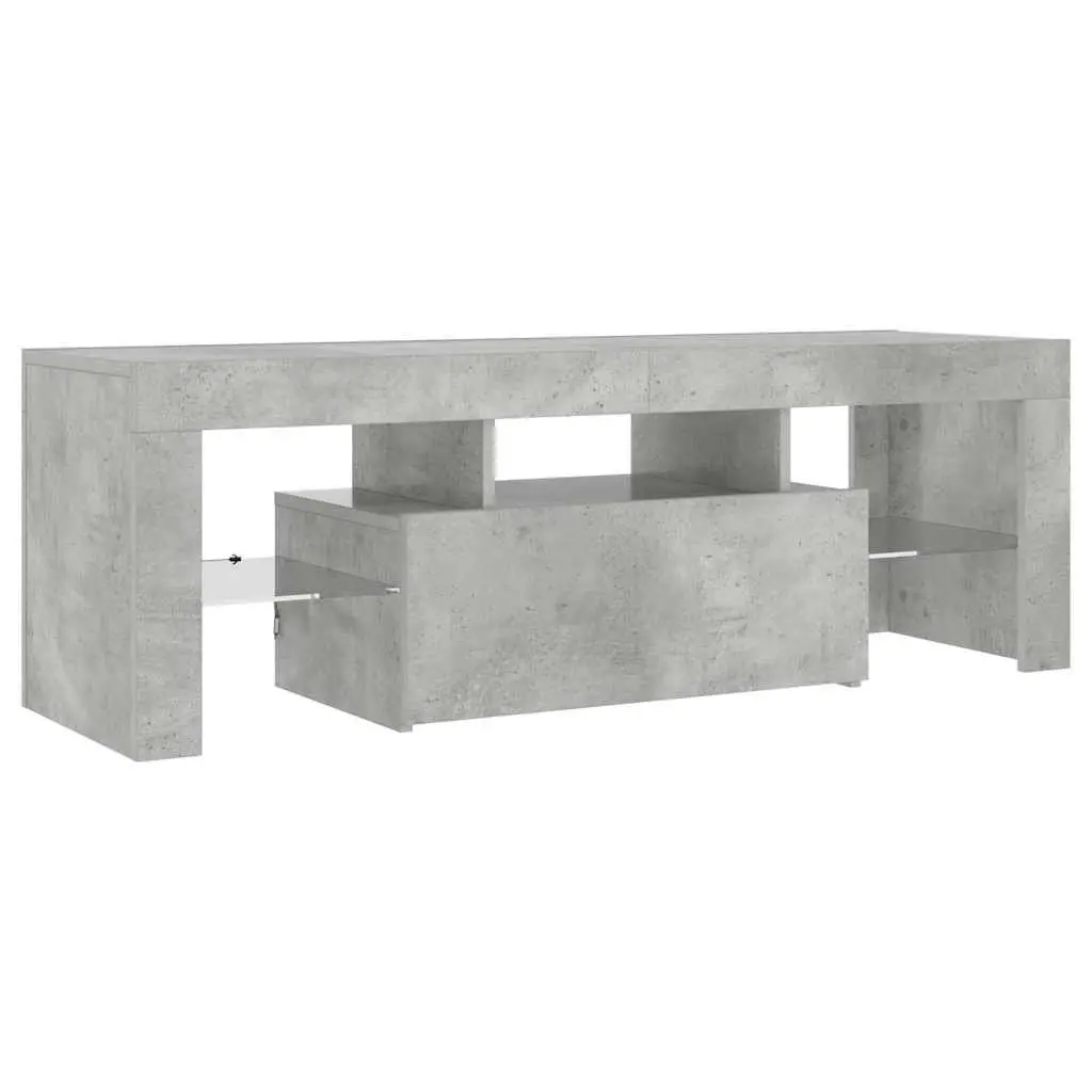 TV Cabinet Grey LED Lights Media Storage Stand Living Room Furniture Unit