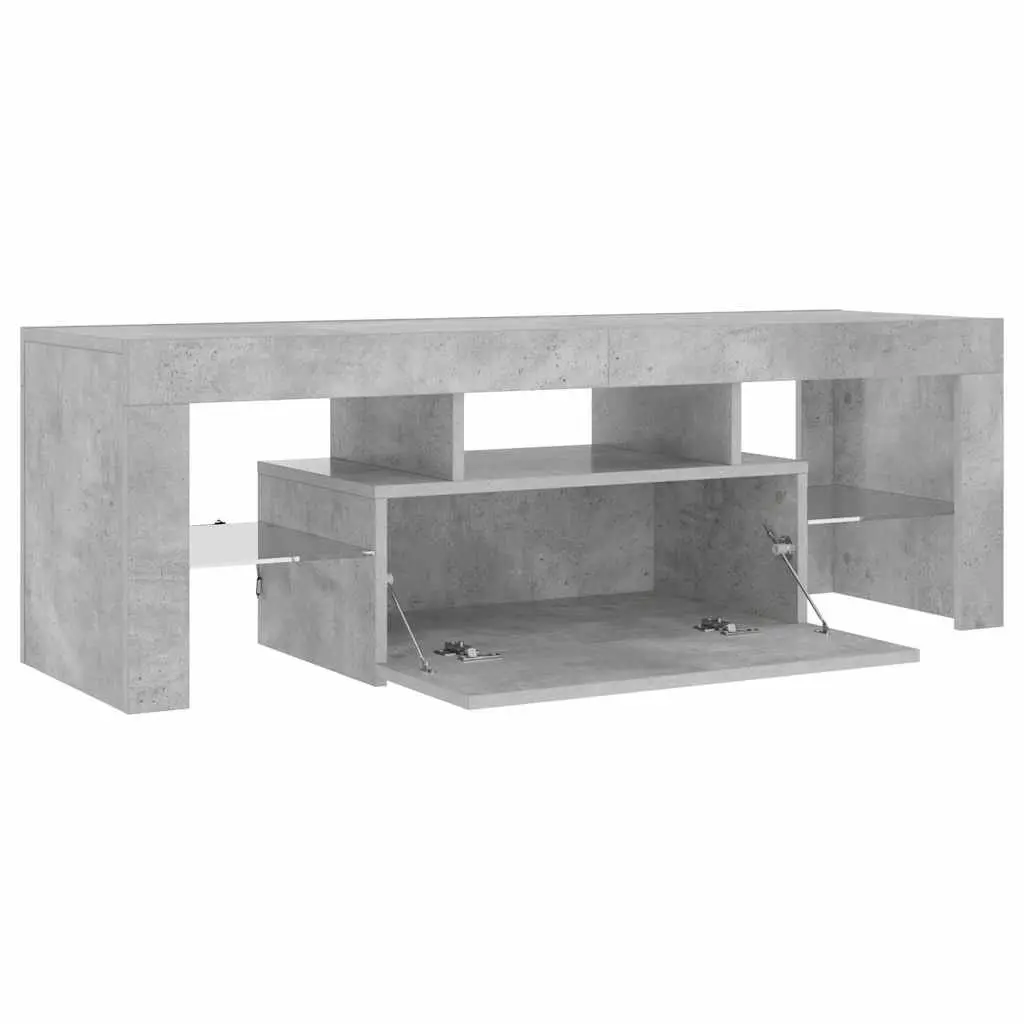 TV Cabinet Grey LED Lights Media Storage Stand Living Room Furniture Unit