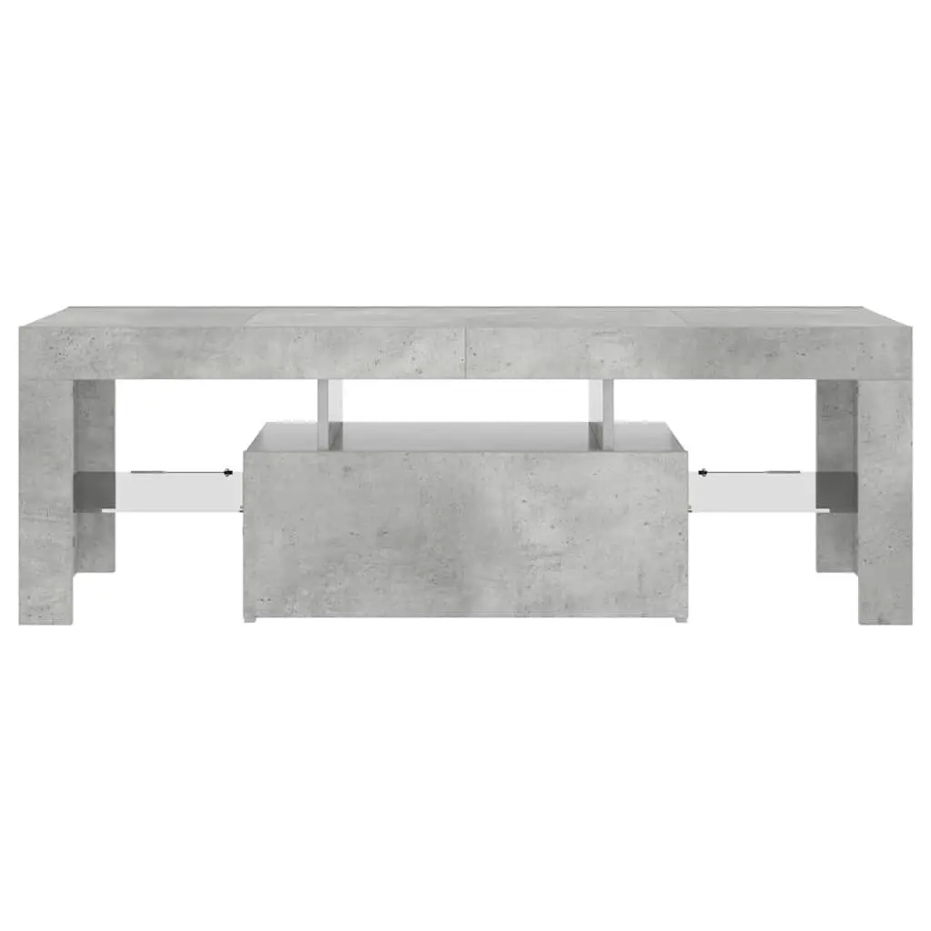 TV Cabinet Grey LED Lights Media Storage Stand Living Room Furniture Unit