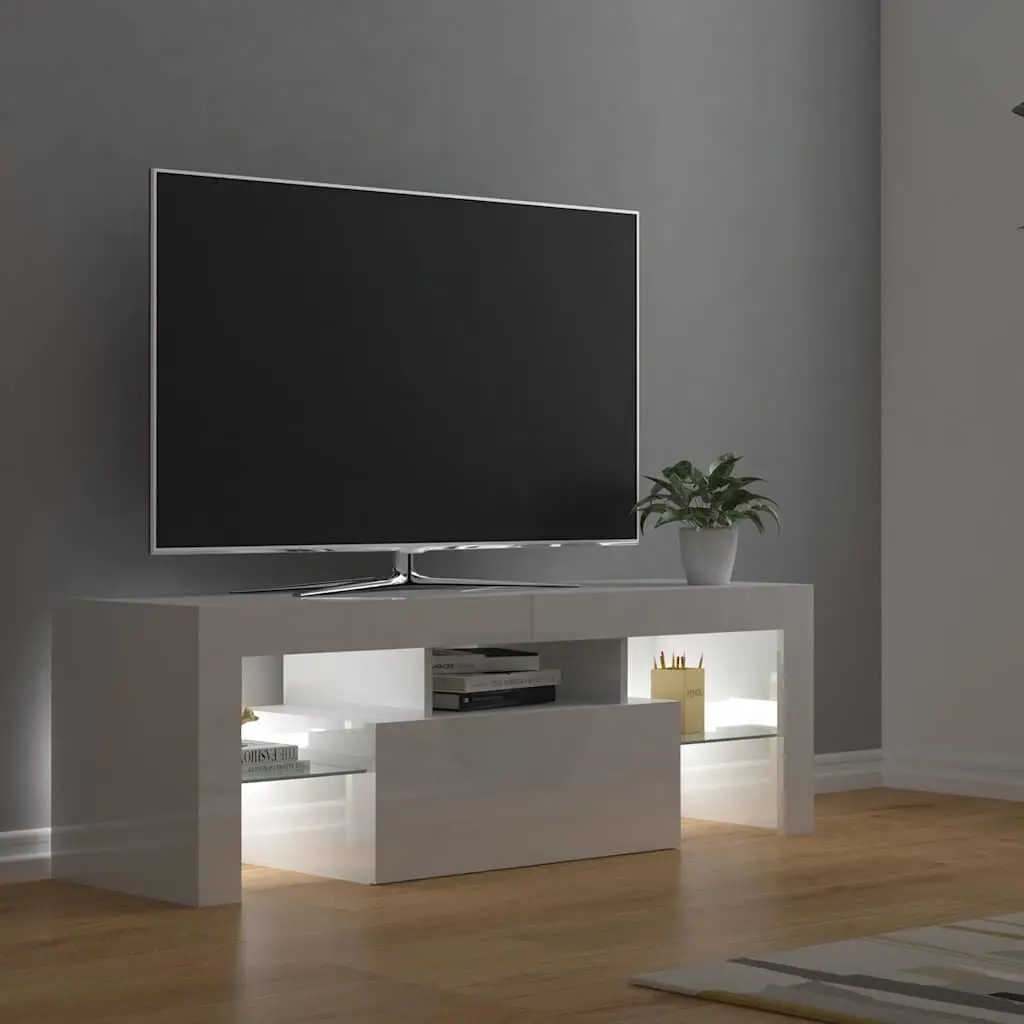 White High Gloss TV Cabinet with LED Lights