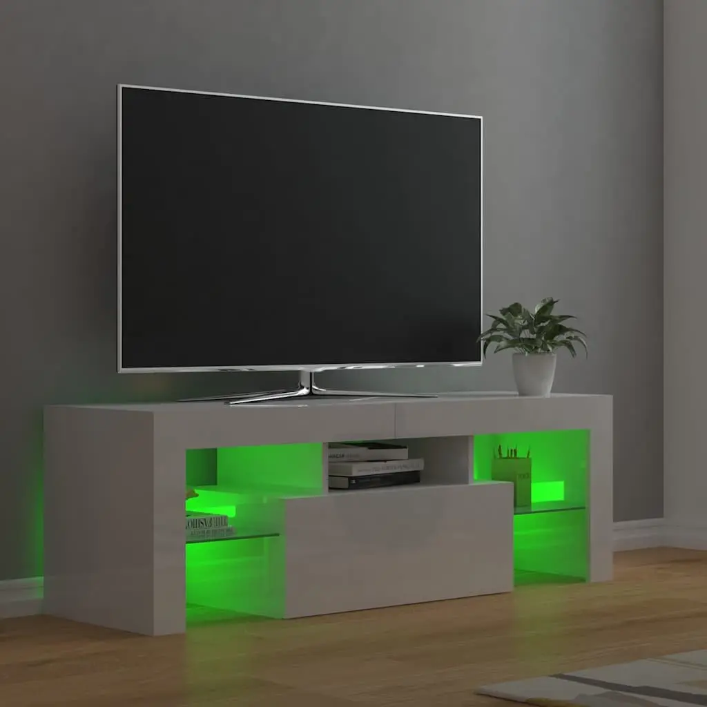 White High Gloss TV Cabinet with LED Lights