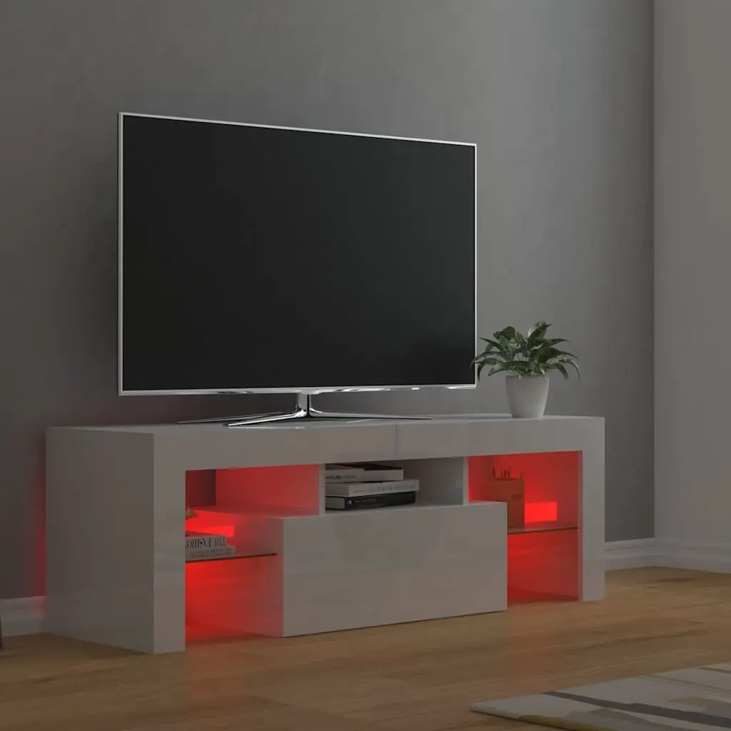 White High Gloss TV Cabinet with LED Lights