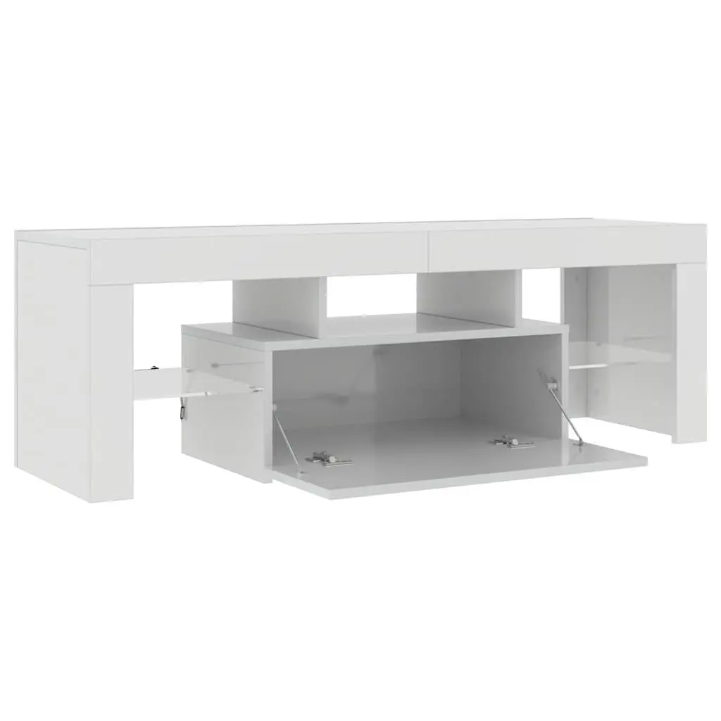 White High Gloss TV Cabinet with LED Lights