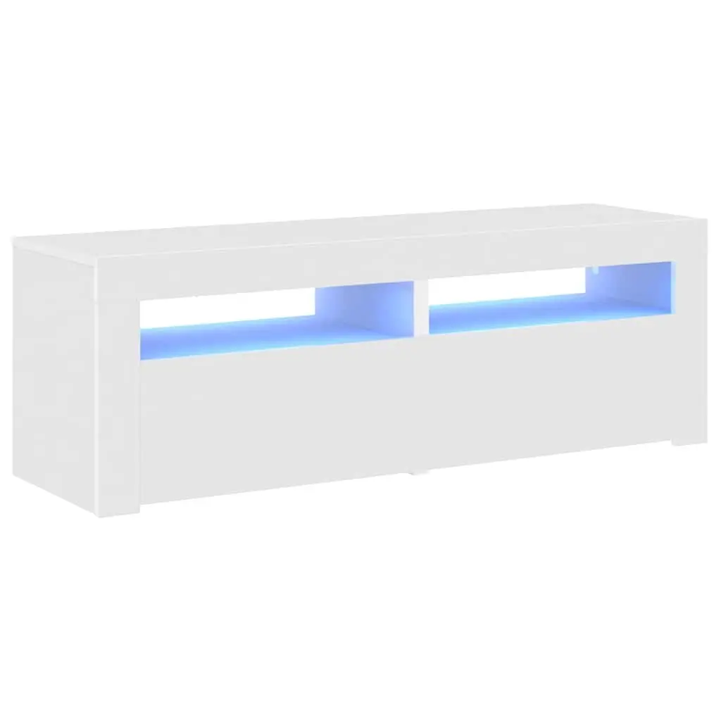 White TV Cabinet with LED Lighting