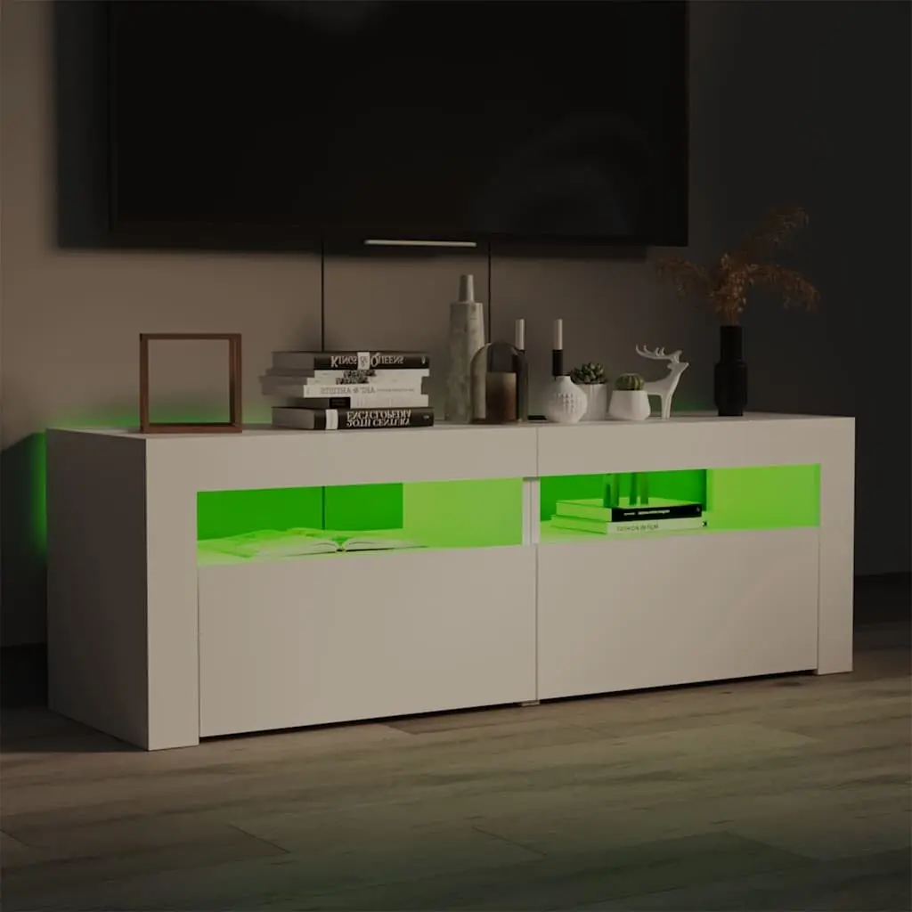 White TV Cabinet with LED Lighting