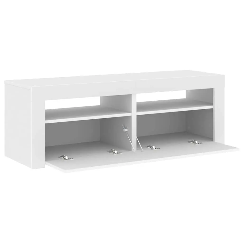 White TV Cabinet with LED Lighting