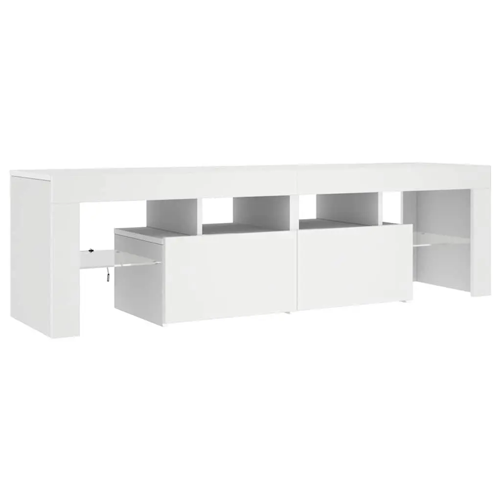 TV Cabinet Modern RGB LED Lights White 140cm Engineered Wood