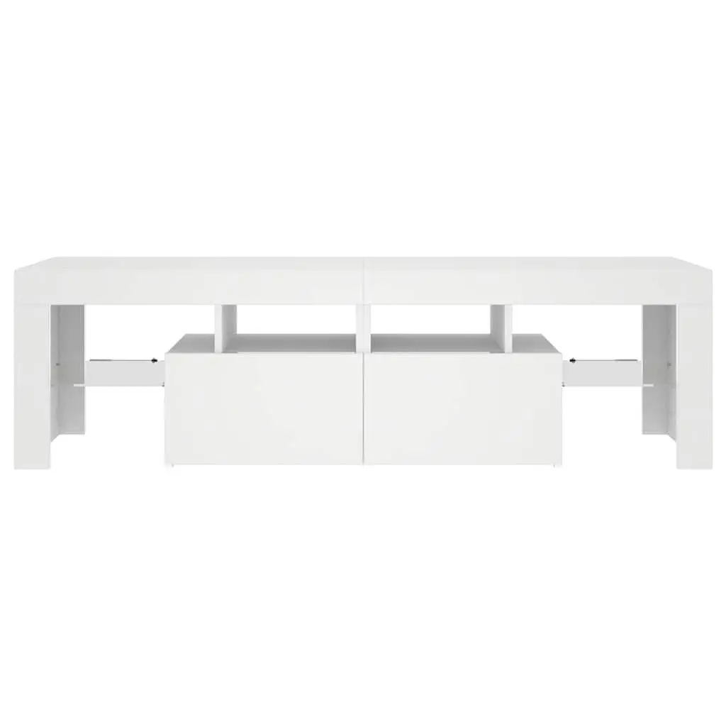 TV Cabinet Modern RGB LED Lights White 140cm Engineered Wood