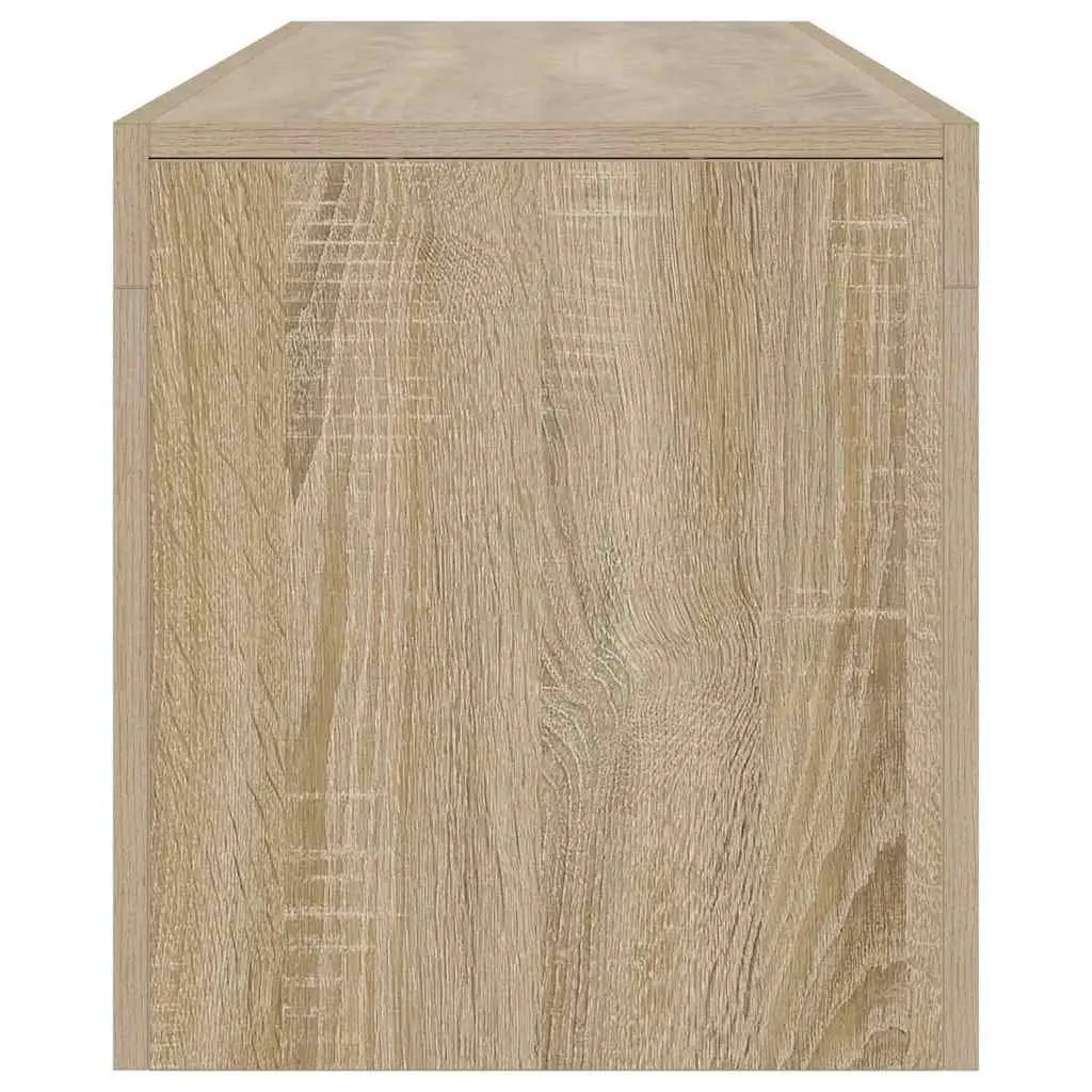 TV Cabinet RGB LED Lights Brown Engineered Wood Media Stand Storage Unit 140 x 36.5 x 40 cm