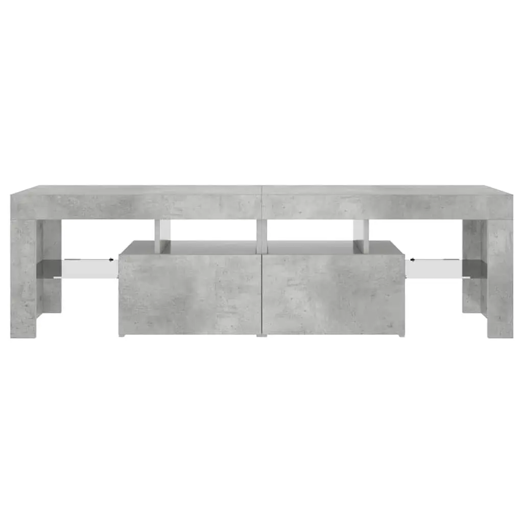Concrete Grey TV Cabinet with RGB LED Lights 140x36.5x40cm