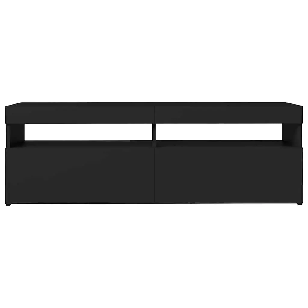 TV Cabinet RGB LED Lights Black Media Stand 120x35x40cm Wood