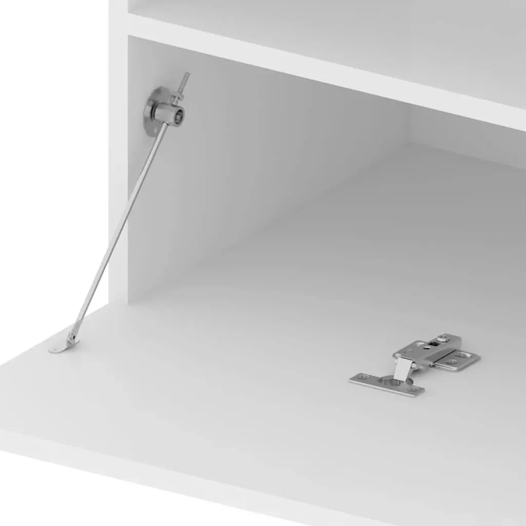 TV Cabinet Modern White LED Lights 75x35x40cm
