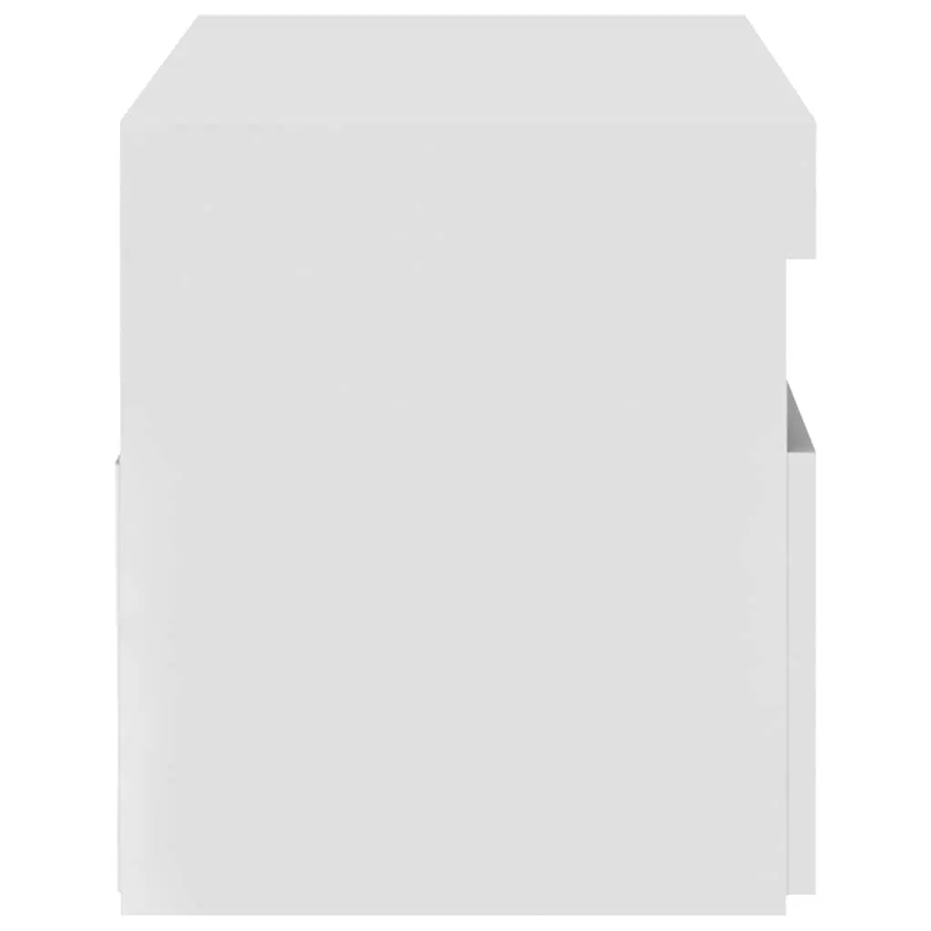 TV Cabinet Modern White LED Lights 75x35x40cm