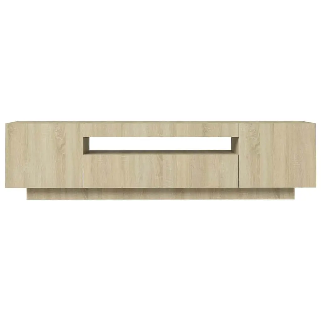 Brown Sonoma Oak TV Cabinet with LED Lights