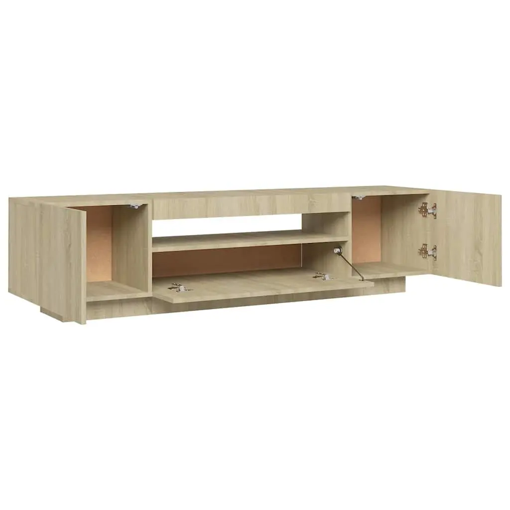Brown Sonoma Oak TV Cabinet with LED Lights