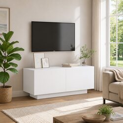 White TV Cabinet with Storage 100x35x40 cm