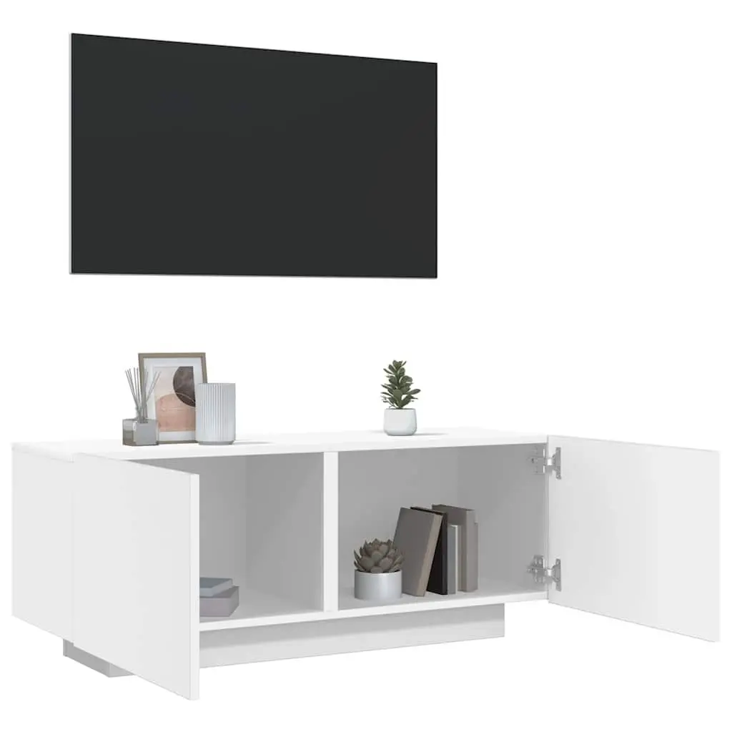 White TV Cabinet with Storage 100x35x40 cm
