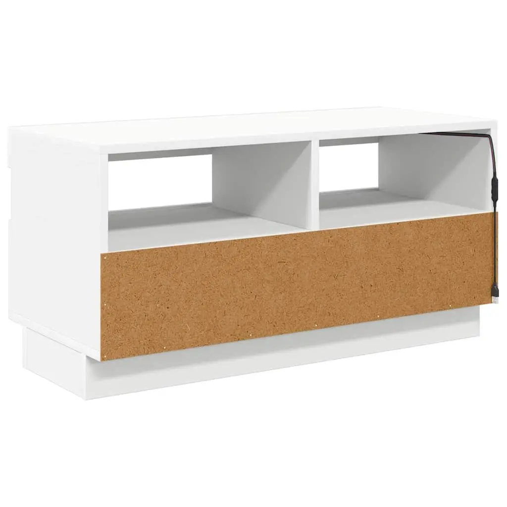 TV Cabinet White RGB LED Lights 80x35x40cm Media Storage Unit