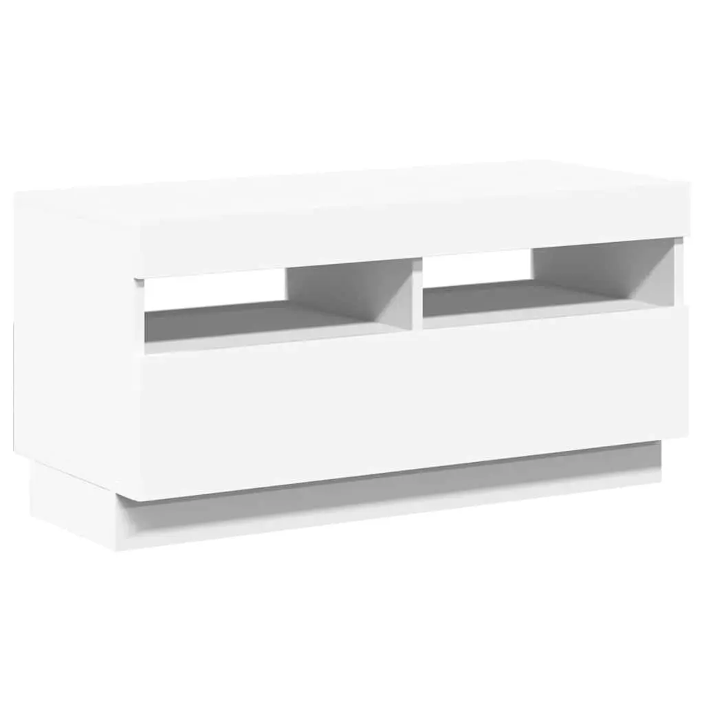 TV Cabinet White RGB LED Lights 80x35x40cm Media Storage Unit