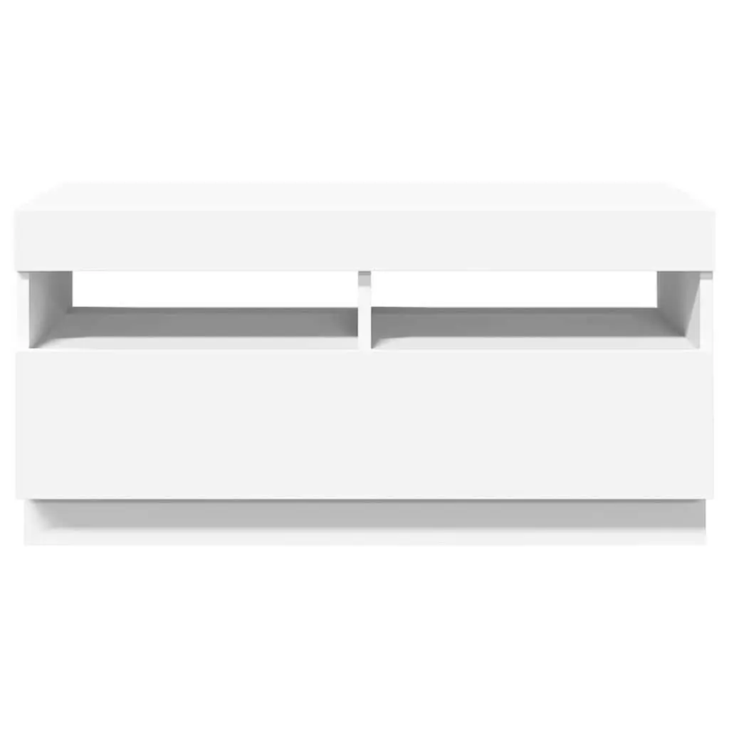 TV Cabinet White RGB LED Lights 80x35x40cm Media Storage Unit