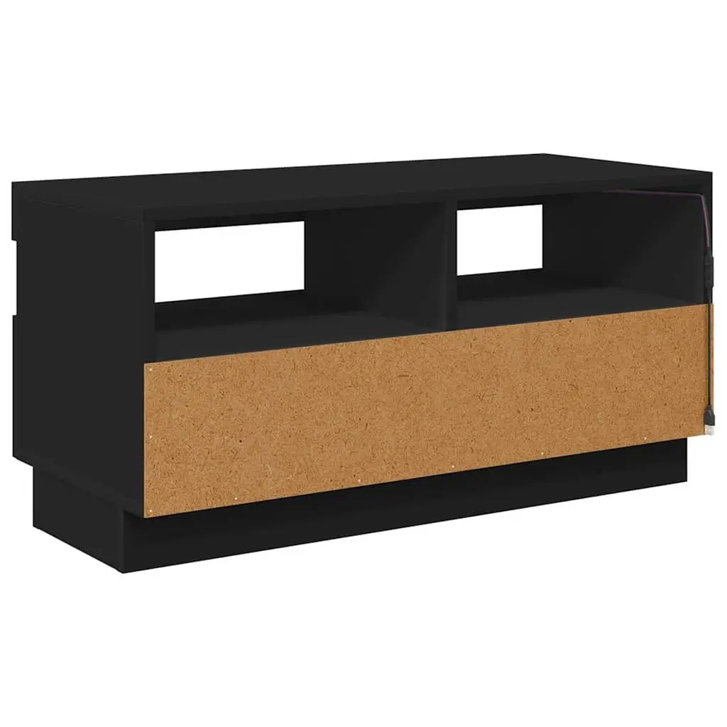TV Cabinet Black Media Stand 80x35x40cm RGB LED Lights