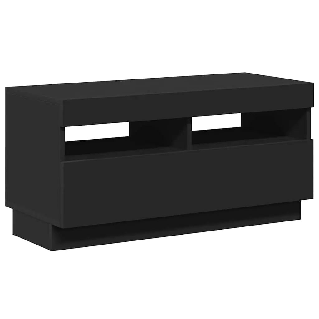 TV Cabinet Black Media Stand 80x35x40cm RGB LED Lights