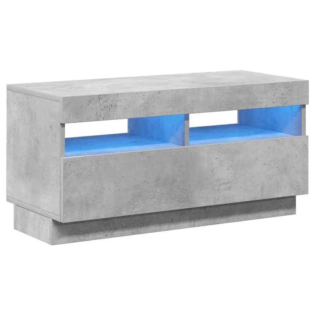 Grey Concrete TV Cabinet with RGB LED Lights