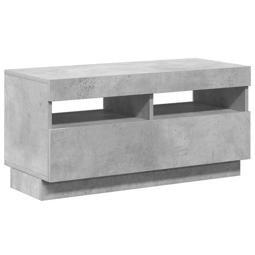 Grey Concrete TV Cabinet with RGB LED Lights