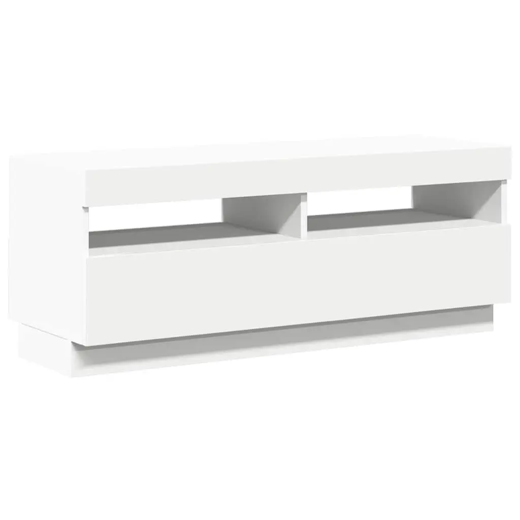 White TV Cabinet with RGB LED Lighting