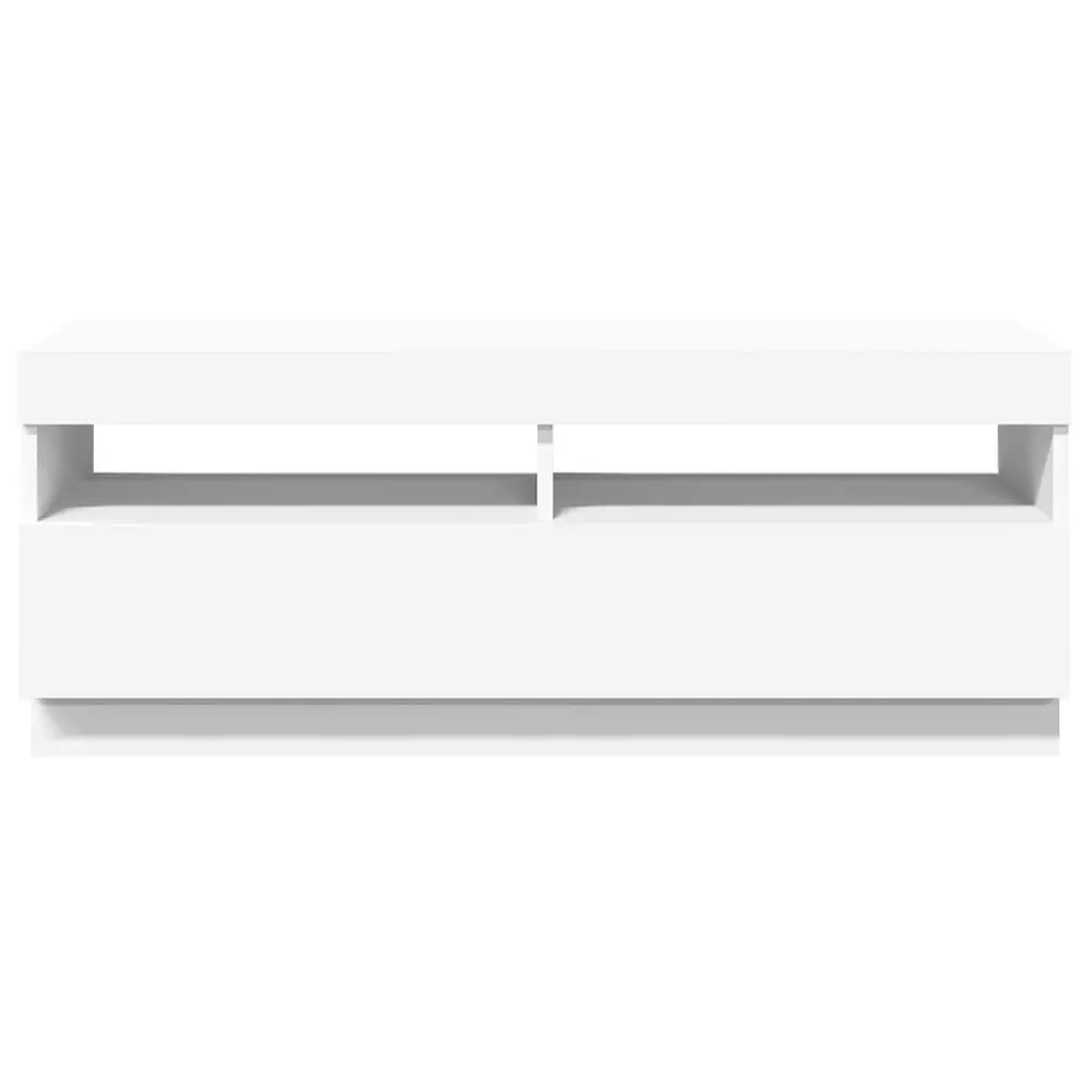 White TV Cabinet with RGB LED Lighting