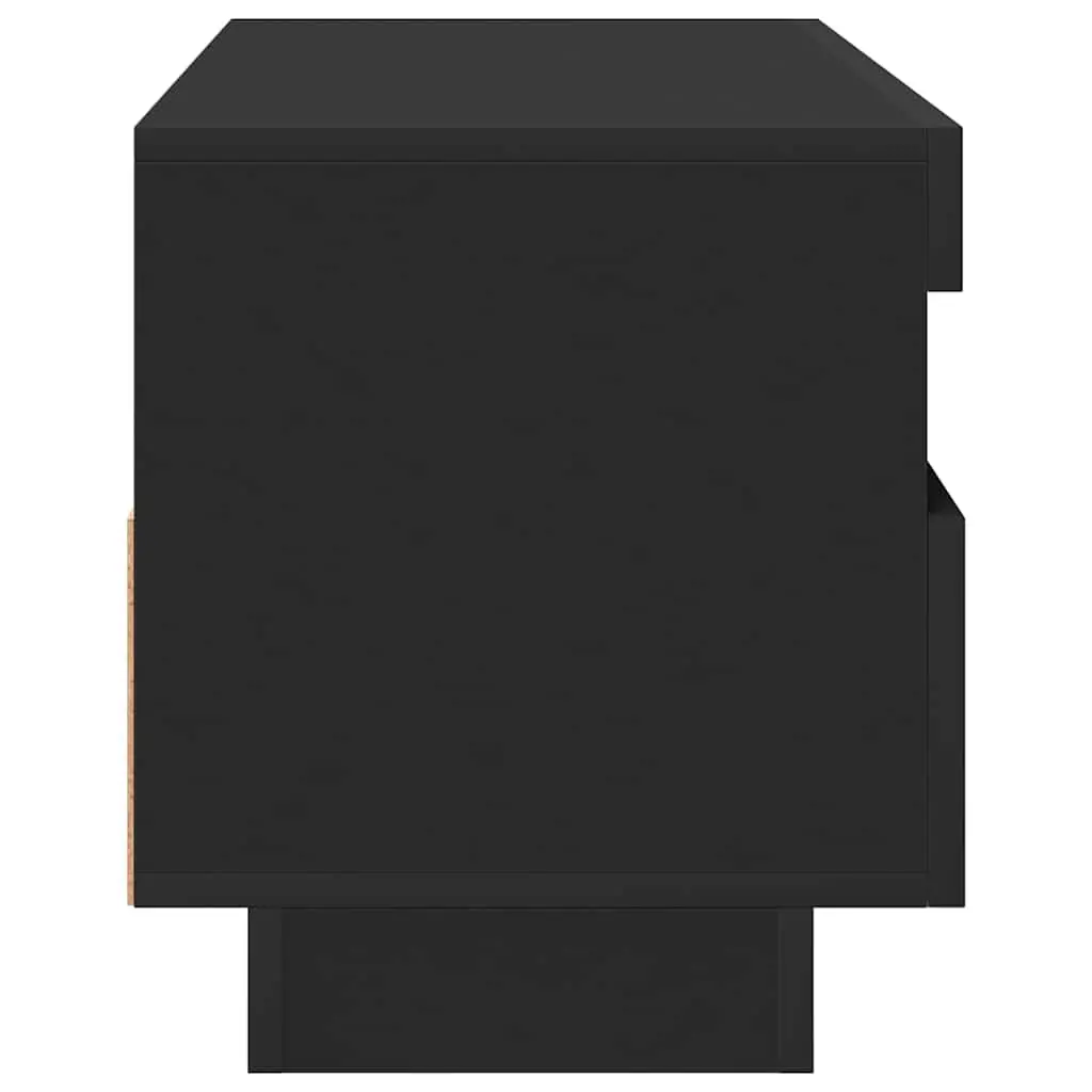 Black TV Cabinet with RGB LED Lighting for Living Rooms