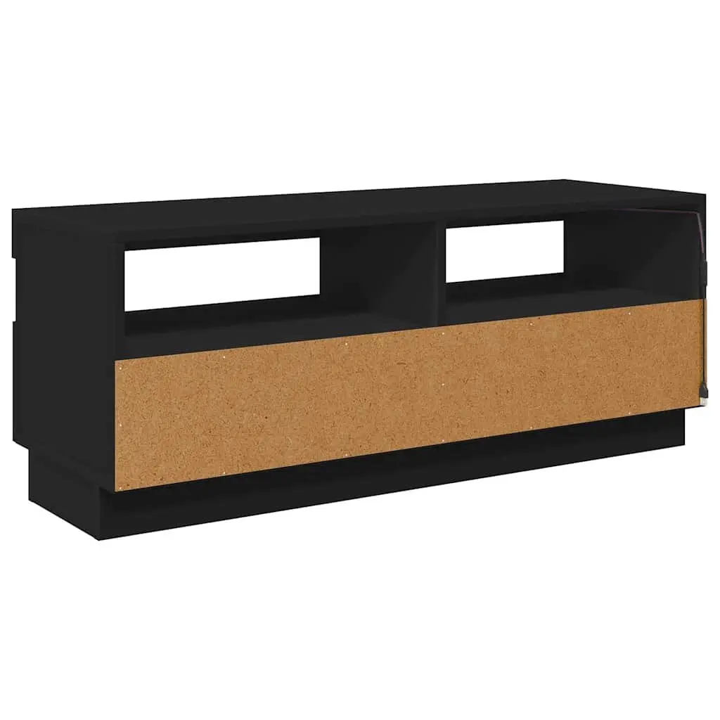 Black TV Cabinet with RGB LED Lighting for Living Rooms