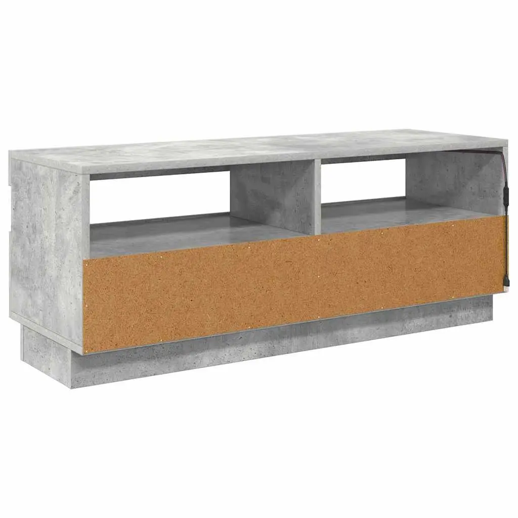 Grey TV Cabinet with RGB LED Lights for Media Storage