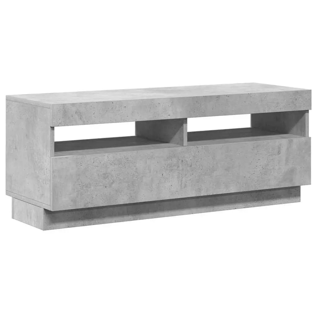 Grey TV Cabinet with RGB LED Lights for Media Storage