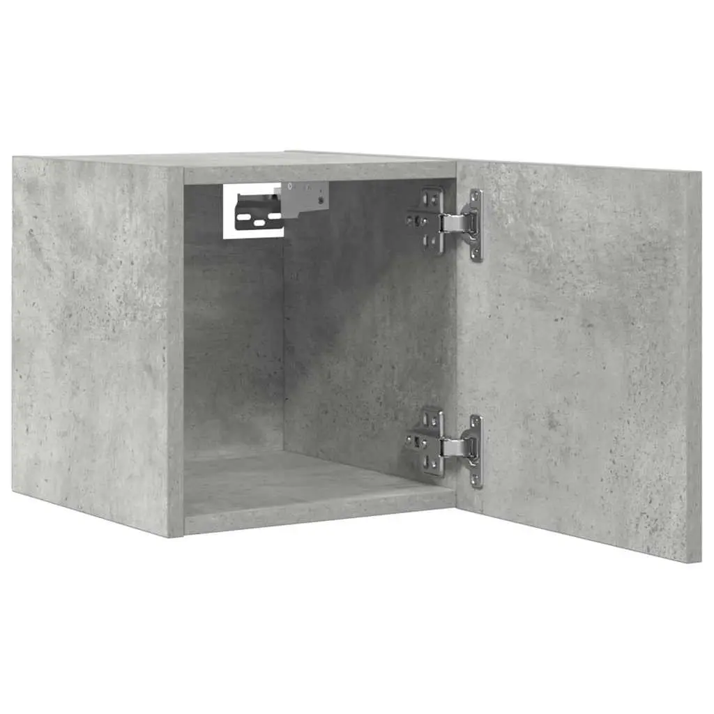 Wall Mounted TV Cabinet Set 4 Pieces Grey Storage Compartment Shelving Unit