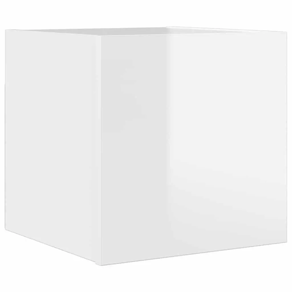 Wall Mounted TV Cabinet High Gloss White Storage Unit 30.5 x 30 x 30 cm