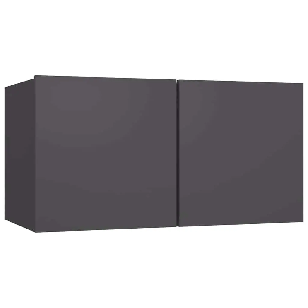 Hanging TV Cabinet Set Grey 60x30x30cm Wall Mount Storage Unit