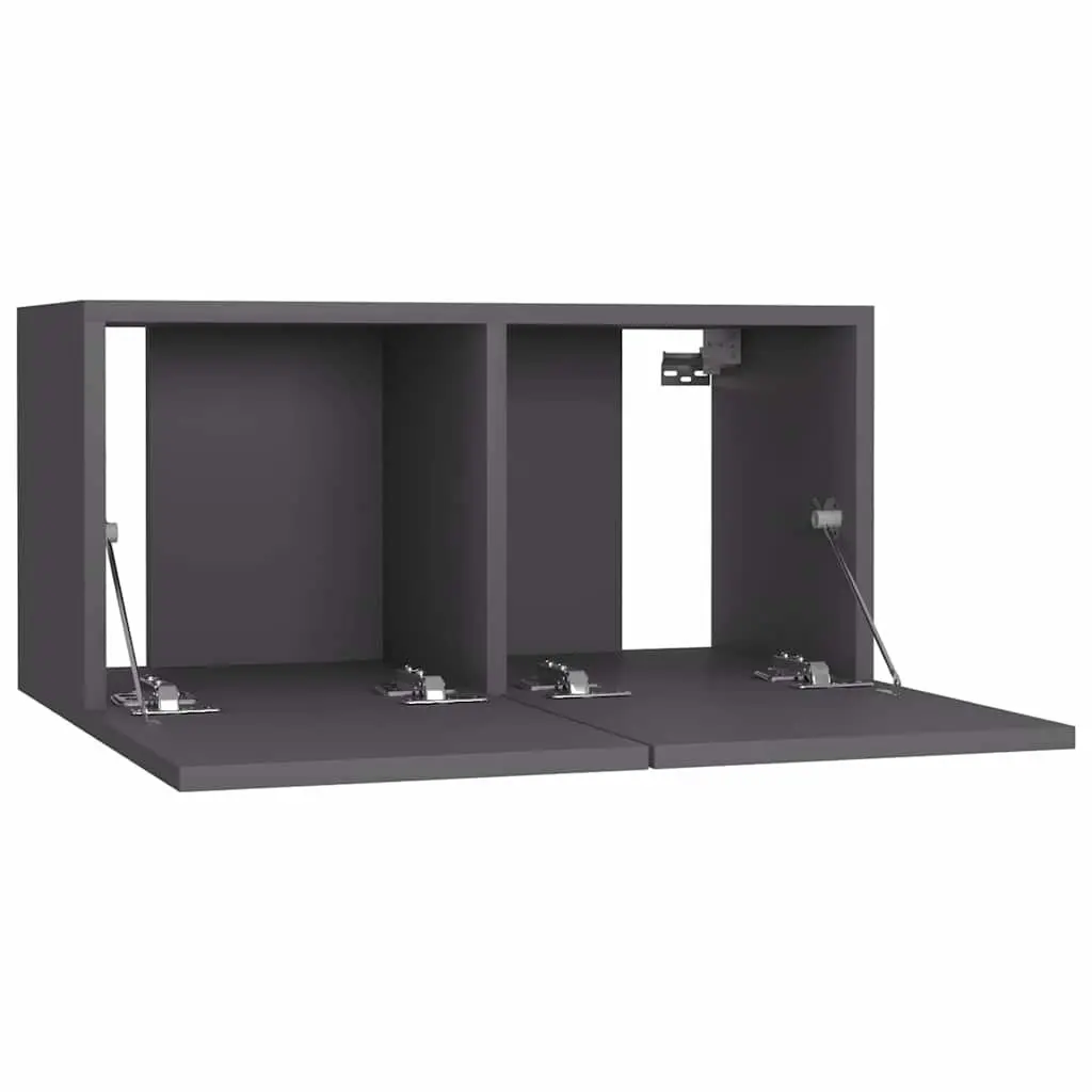 Hanging TV Cabinet Set Grey 60x30x30cm Wall Mount Storage Unit