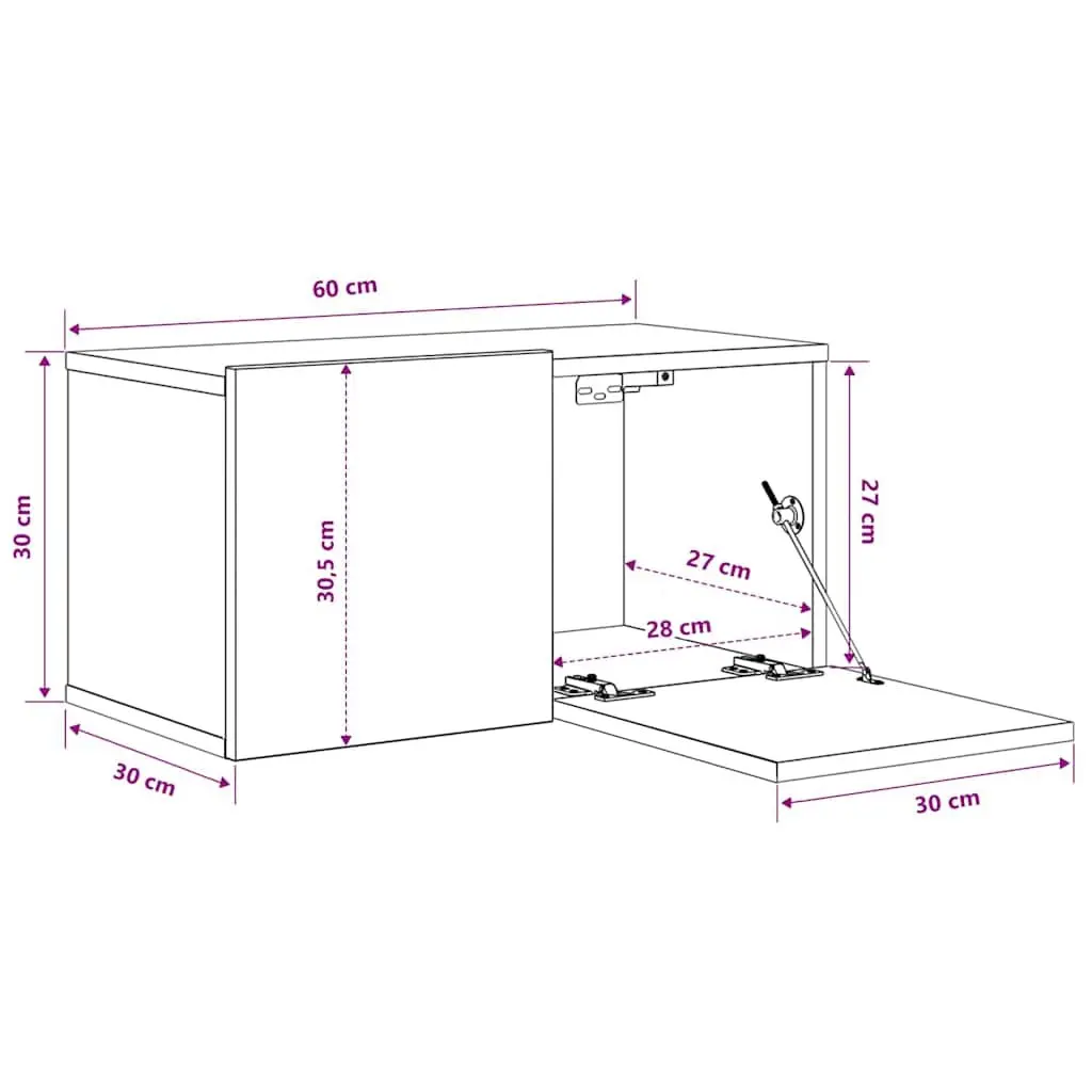 Grey Wall-Mounted TV Cabinet Set for Living Room